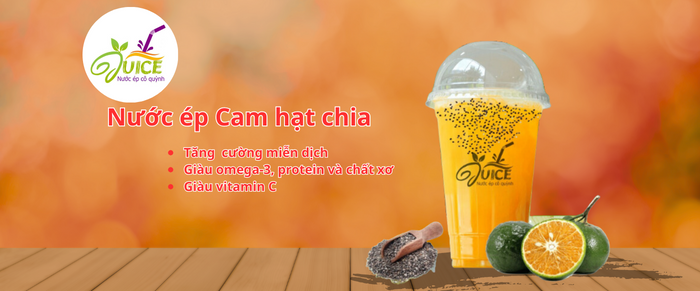 ảnh đại diện cho bài viết này về nước cam ép hạt chia