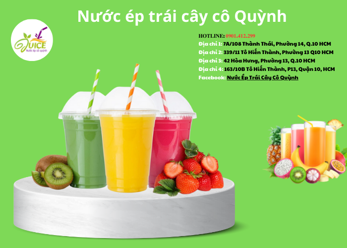 baner nước ép trái cây Cô Quỳnh