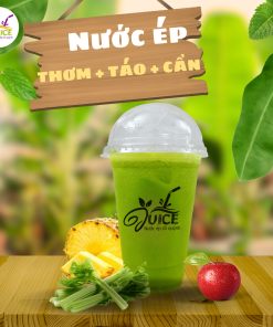 Nước ép cần + thơm + táo